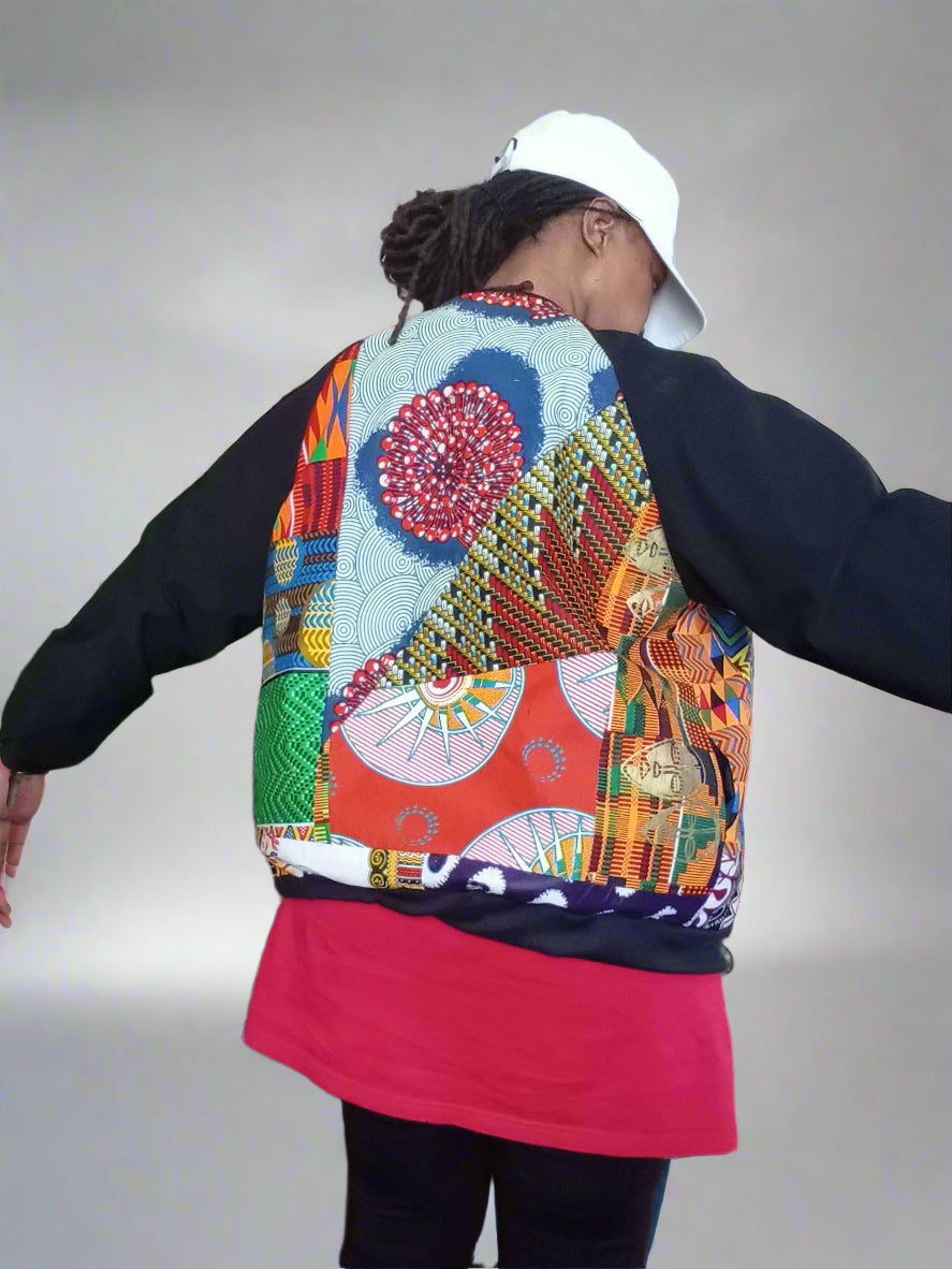 African Patchwork Bomber Jacket