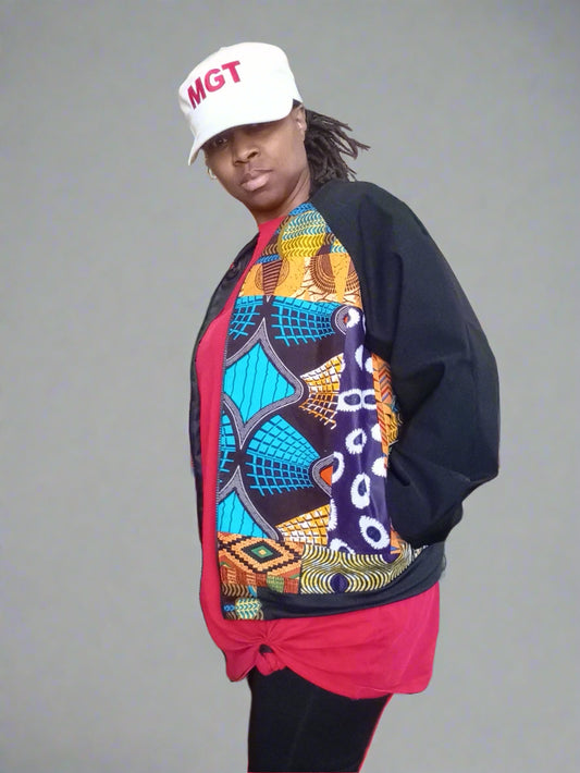 African Patchwork Bomber Jacket